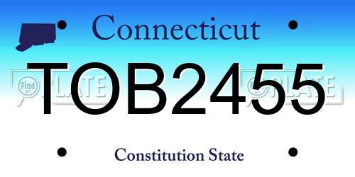 TOB2455 Connecticut License Plate