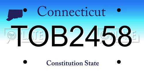 TOB2458 Connecticut License Plate