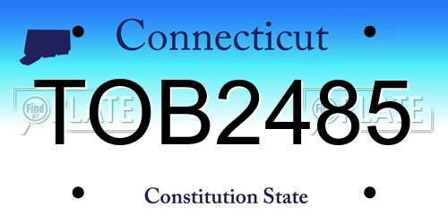 TOB2485 Connecticut License Plate