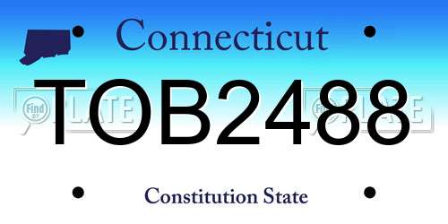 TOB2488 Connecticut License Plate