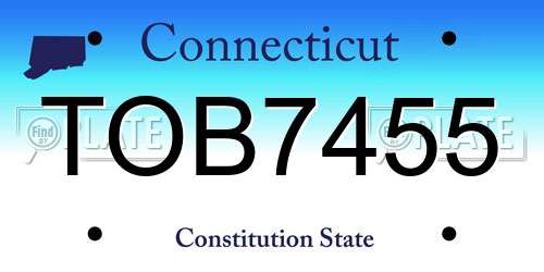TOB7455 Connecticut License Plate