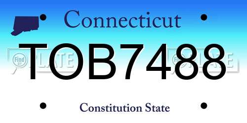 TOB7488 Connecticut License Plate