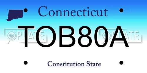 TOB80A Connecticut License Plate