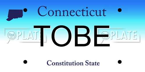TOBE Connecticut License Plate