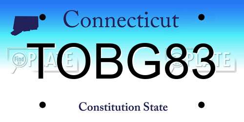 TOBG83 Connecticut License Plate
