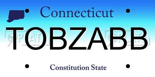 TOBZABB Connecticut License Plate