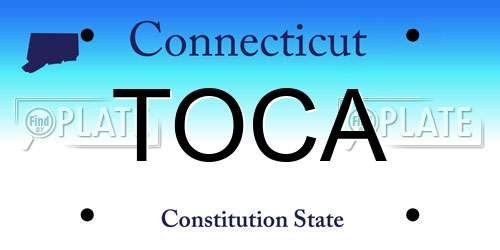 TOCA Connecticut License Plate