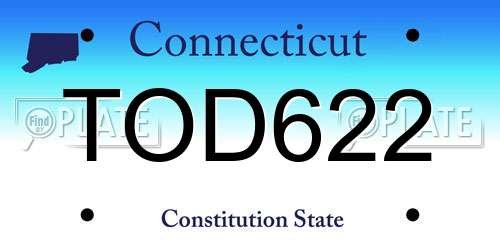 TOD622 Connecticut License Plate
