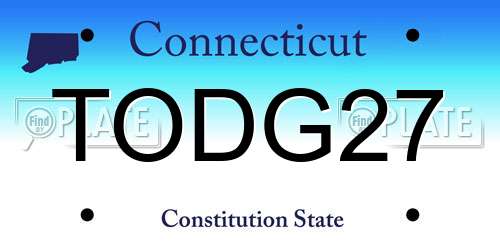 TODG27 Connecticut License Plate