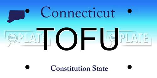 TOFU Connecticut License Plate