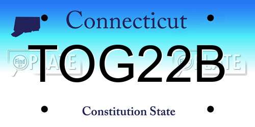 TOG22B Connecticut License Plate
