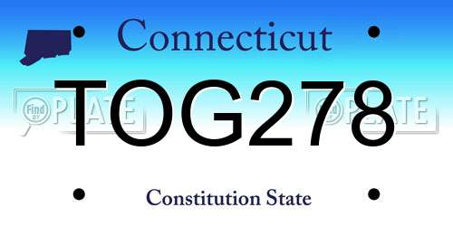 TOG278 Connecticut License Plate