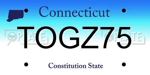 TOGZ75 Connecticut License Plate