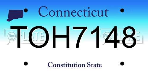 TOH7148 Connecticut License Plate