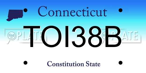 TOI38B Connecticut License Plate