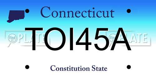 TOI45A Connecticut License Plate