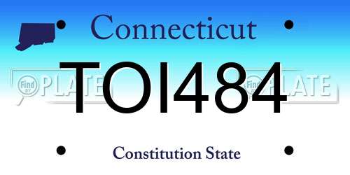TOI484 Connecticut License Plate