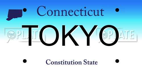 TOKYO Connecticut License Plate