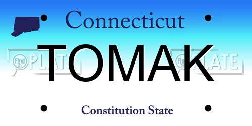 TOMAK Connecticut License Plate