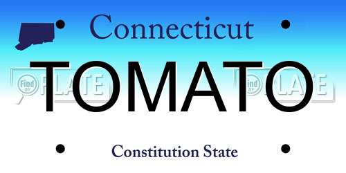 TOMATO Connecticut License Plate