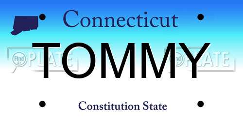 TOMMY Connecticut License Plate