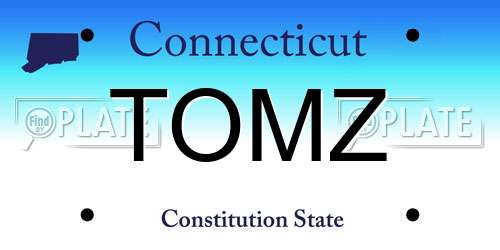 TOMZ Connecticut License Plate