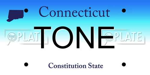 TONE Connecticut License Plate