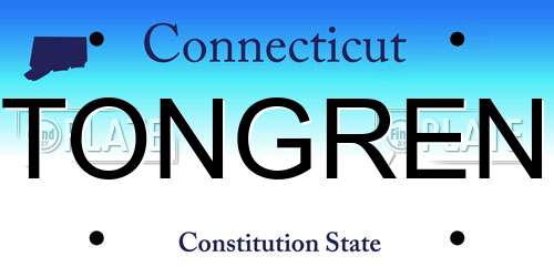 TONGREN Connecticut License Plate