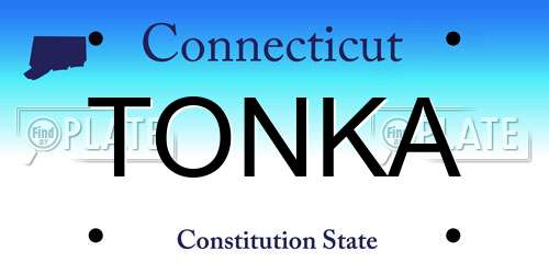 TONKA Connecticut License Plate