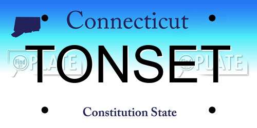 TONSET Connecticut License Plate