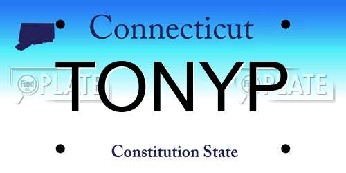 TONYP Connecticut License Plate