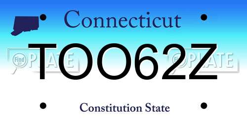 TOO62Z Connecticut License Plate