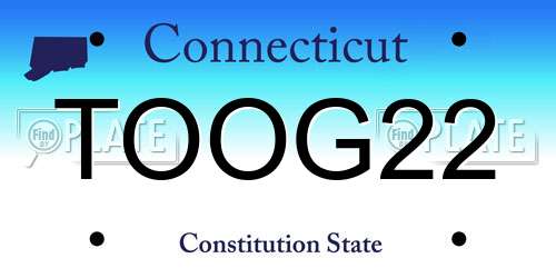 TOOG22 Connecticut License Plate