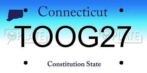 TOOG27 Connecticut License Plate
