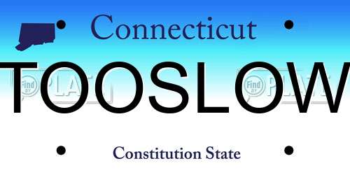 TOOSLOW Connecticut License Plate