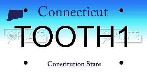 TOOTH1 Connecticut License Plate