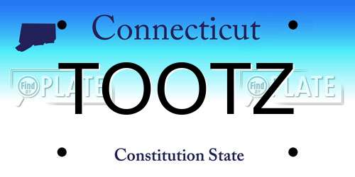 TOOTZ Connecticut License Plate