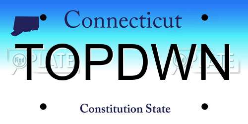 TOPDWN Connecticut License Plate
