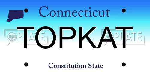 TOPKAT Connecticut License Plate
