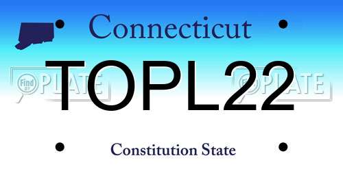 TOPL22 Connecticut License Plate