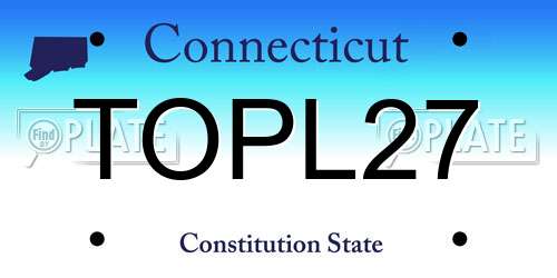 TOPL27 Connecticut License Plate