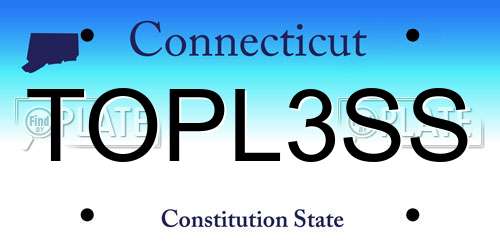 TOPL3SS Connecticut License Plate