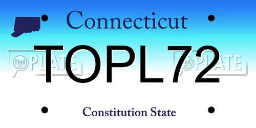 TOPL72 Connecticut License Plate