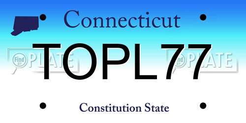 TOPL77 Connecticut License Plate
