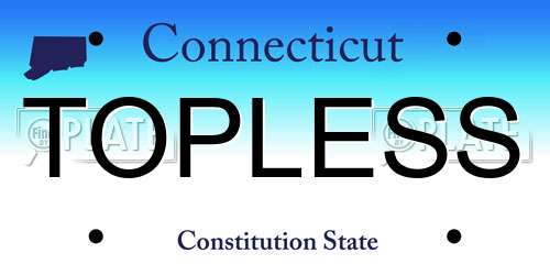 TOPLESS Connecticut License Plate
