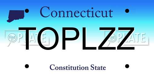 TOPLZZ Connecticut License Plate