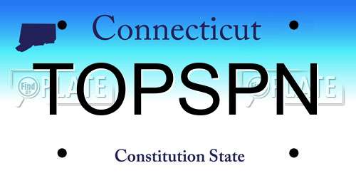 TOPSPN Connecticut License Plate