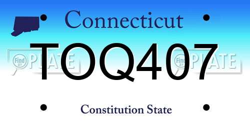 TOQ407 Connecticut License Plate