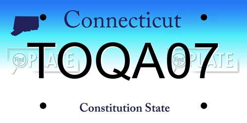 TOQA07 Connecticut License Plate