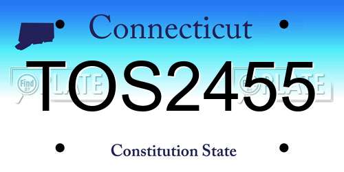 TOS2455 Connecticut License Plate